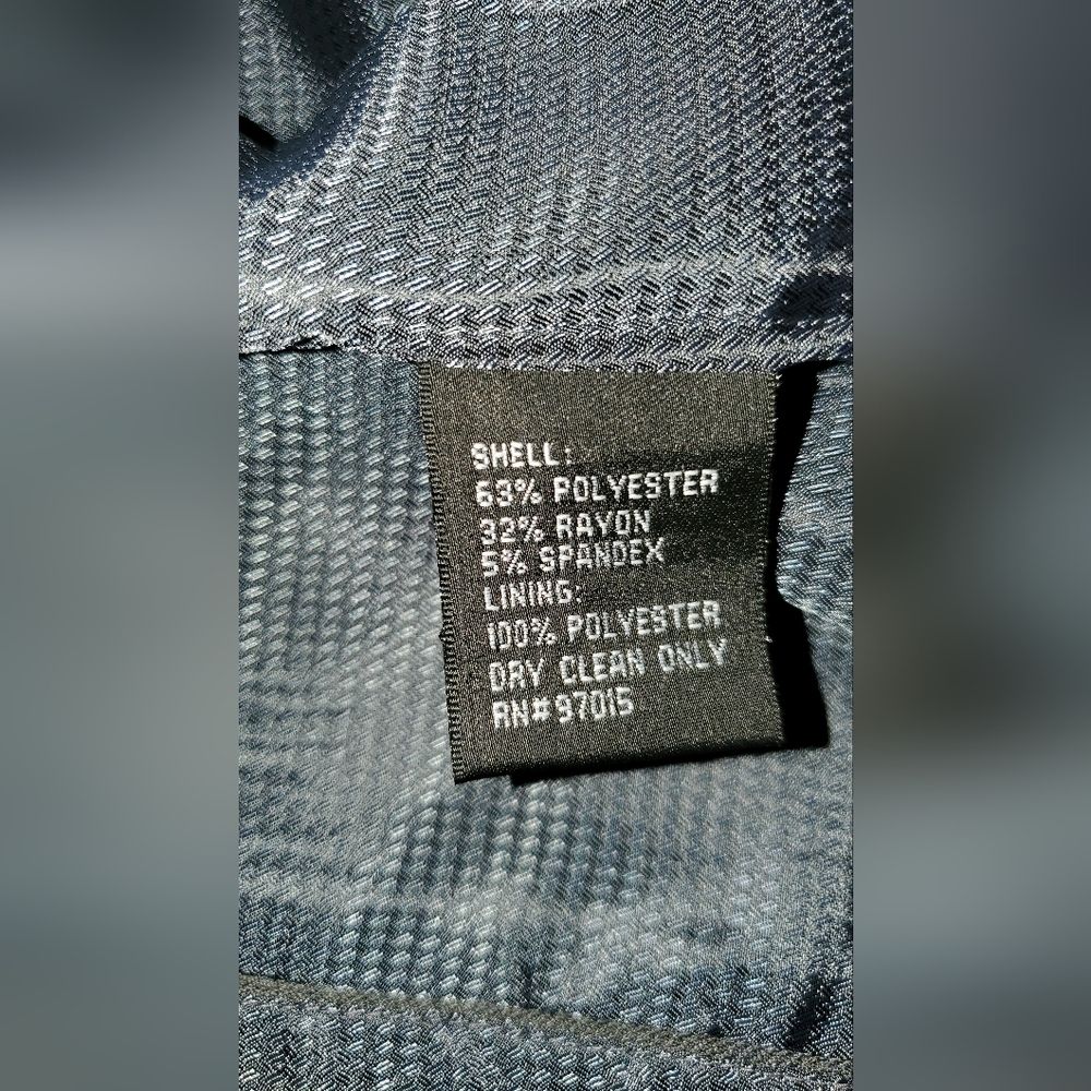 Womens Signature By Larry Levine 2pc Pantsuit, Dark Blueish Gray With Pinstripes - Picture 13 of 13